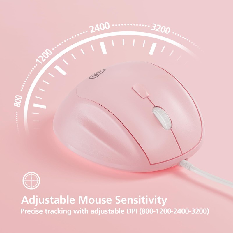 Micropack Ergonomic Mouse Wired for Laptop, PC Computer and Desktop,