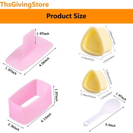 3PCS Sushi Onigiri Mold Set, Non-Stick Rice Ball Mold, 2PCS Triangle Sushi Molds + 1PCS Rectangular Sushi Press, PP Sushi Mold Form Maker Diy Tool
