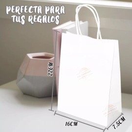J.H. Company Set 6 Pcs Bolsa De Regalo Asa 22x16x7.5 Cm Papel Kraft N*