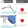 cocofy Shower Squeegee Stainless Steel 25 cm Wide, Shower Screen