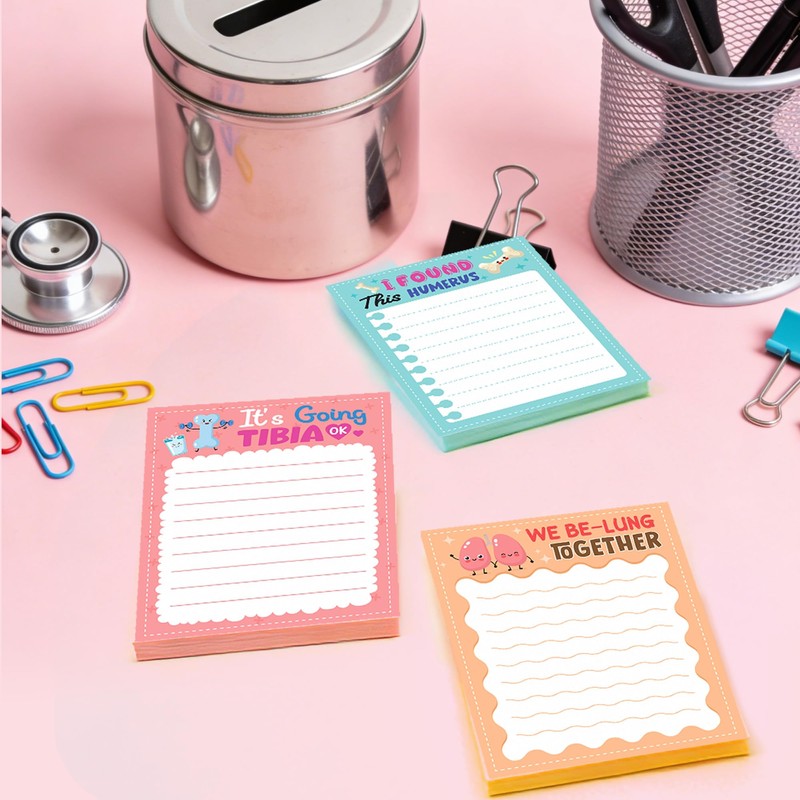 CUUSNNY 12 Pcs Funny Nurse Notepads, 3x4 Inch Self Adhesive