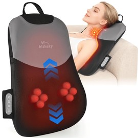 Neck and Back Massager with Heat, Rolling Up and Down Shiatsu Back and Neck Massager with Heat, 4D Kneading and Car Adapter for Home, Office and Car use, Gifts for Men and Women