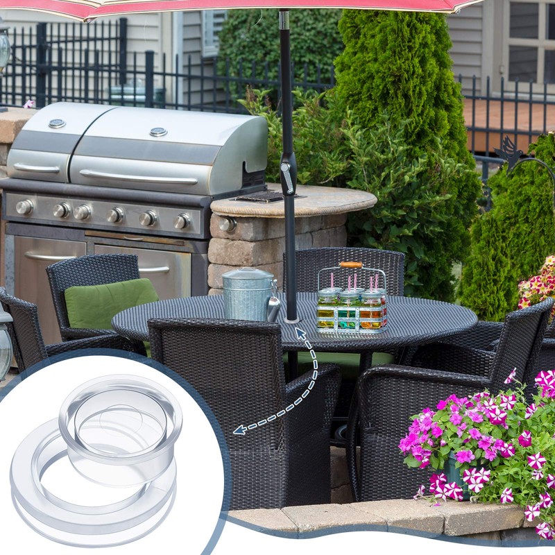 Jetec 2 Inch Patio Table Umbrella Hole Ring with Cap