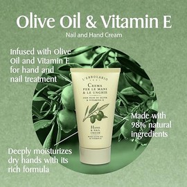 LErbolario L'erbolario hand and nail cream - with olive oil and vitamin e - maintains elasticity and prevents redness and chapping, cruelty free - 2.5