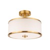 Edwarmlux 3-Light Semi Flush Mount Ceiling Light Fixture, 12.6" Gold