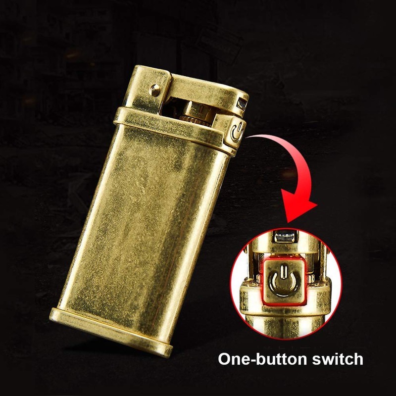 Laicengo Vintage Trench Lighter Kerosene Copper Lighter, Windproof Brass lighters