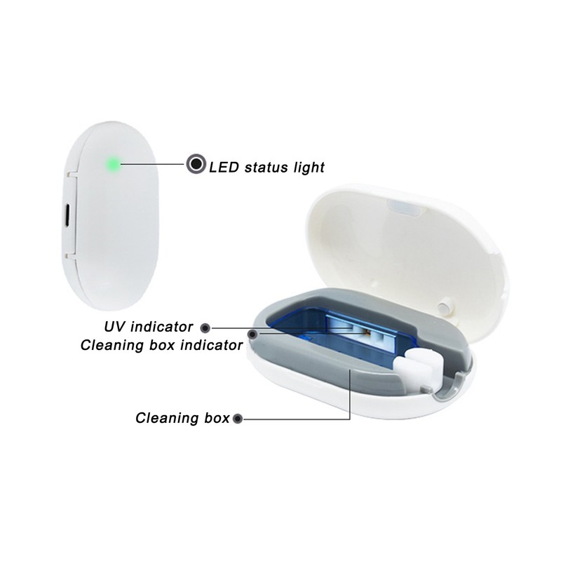 UVC Toothbrush Cleaner Box Mini Portable Travel USB Ultraviolet Cleaning