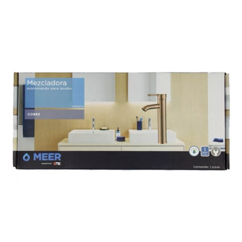 Cnx Mezcladora Monomando Para Lavabo Color Oro Rosado
