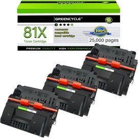 greencycle 3 Pack Black High Yield 81X Toner Cartridge Replacement for HP 81X CF281X 81A CF281A Use with Enterprise MFP M604 M604n M604dn M605 M605n M605X M606 M630 M630h M630dn M630z MFP Printer