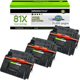 greencycle 3 Pack Black High Yield 81X Toner Cartridge Replacement for HP 81X CF281X 81A CF281A Use with Enterprise MFP M604 M604n M604dn M605 M605n M605X M606 M630 M630h M630dn M630z MFP Printer