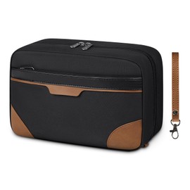 Neceser de Viaje para Hombre y Mujer, Bolsas de Maquillaje Impermeables, Organizador de Neceser de Baño, Bolsa de Cosméticos para Artículos de Tocador, Cosméticos, Herramientas de Afeitado Negro