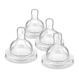 AVENT Pack of 4  Phillips Avent Fast Flow Anti Colic Nipples 6m+