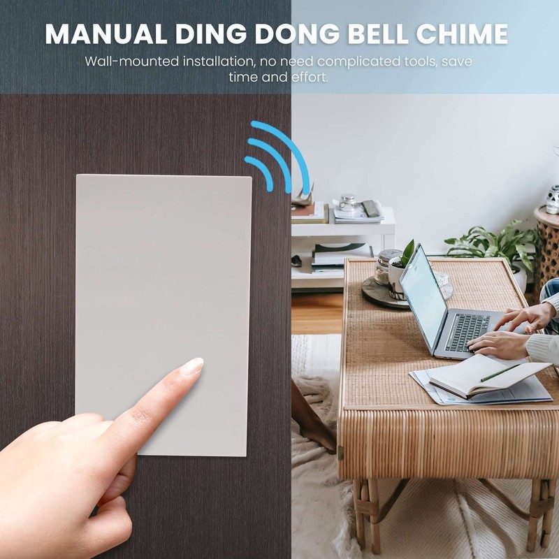 220V Wired Doorbell Manual Ding Bell Chime for Home Hotel