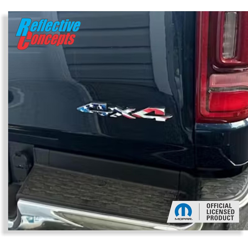 Reflective Concepts 4x4 Emblem Overlay Decal Sticker -Fits: 2019-2025 Ram,