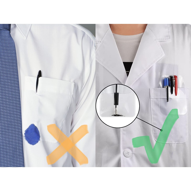 DS. DISTINCTIVE STYLE Shirt Pocket Protector 10 Pieces PVC Pocket