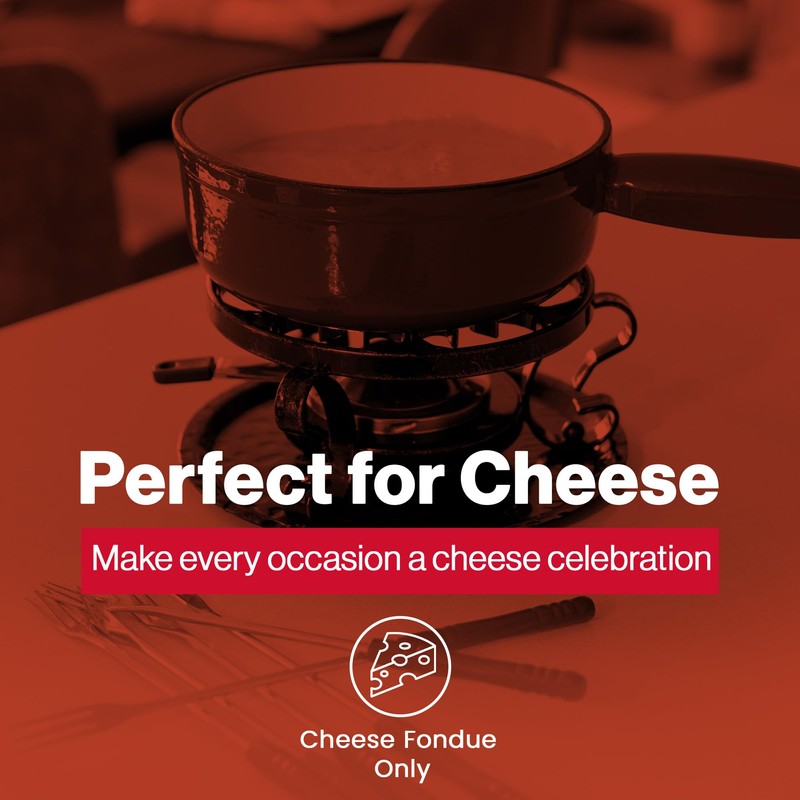 Swissmar Lugano Cast Iron Cheese Fondue Set, 9-Piece, 2 QT