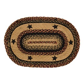 CWI Gifts BlackBerry Star Braided 3 5 Foot Oval Rug, 36" x 60", Multicolor