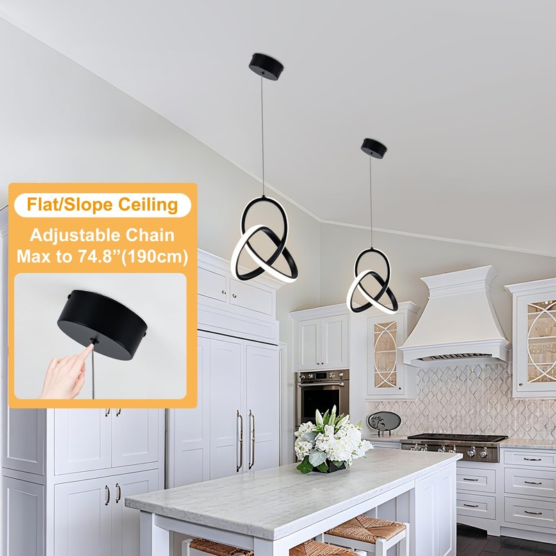 MAYNA Modern Spiral Led Pendant Light, 4000K Natural White Pendant