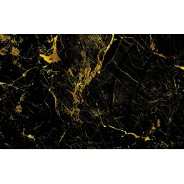 Reyhui Black and Gold Wallpaper Large Abstract Marble Pattern Wall Mural for Bedroom Living Room TV Background Sofa Wall (not self-Adhesive)