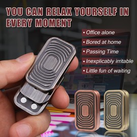 D.G.PLAYER Triple Fidget Slider, Magnetic Metal Fidget Toys Adults Anxiety EDC Cool Gadgets Sensory Toys for Relieve Stress, Tension, Anxiety (Silver-Grey)