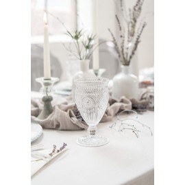 Weddingstar Vintage Inspired Pressed Glass Goblet, Clear