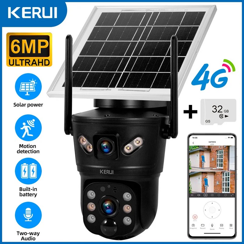 Solar Security Camera for Outdoor Monitoring – Dual-Lens 4G WiFi