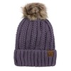 C.C Gorro grueso de punto trenzado de pelo sintético mullido