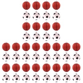 NUOBESTY 48Pcs Football & Basketball Keychain Charms, Resin Sports Pendants for DIY Crafts, Jewelry Making, Gifts, Party Favors, 0.98x2.36x0.78 Inch