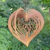 Wind Chime for Outdoor Use in 3D Heart with Birds