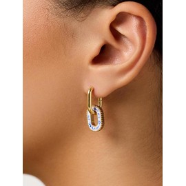 Double Hoop Earrings - Ash Double Marble Blue