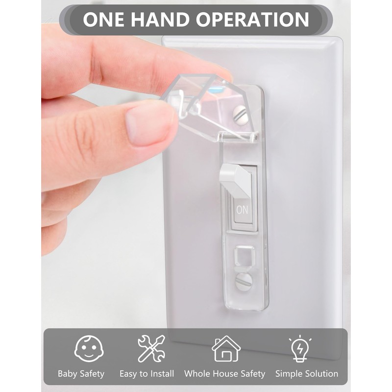 2 Pack Light Switch Cover Guard,Wall Light Switch Lock With