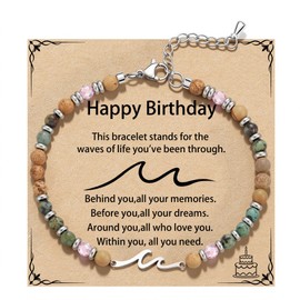 QILMILY Wave Bracelet for Women, Unique Birthday Gifts for Women, Young Women Gift Ideas, Birthday Bracelet for Women