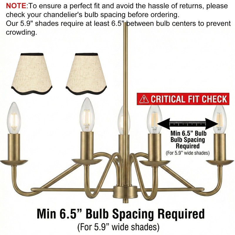 Small Lamp Shades Clip on Bulb, Linen Chandelier Shades Set