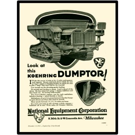 Koehring Dumptor, McCormick Deering Eng, New Metal Sign: LARGE SIZE 12 X 16