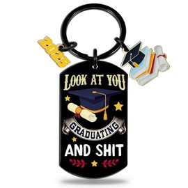 OEHEDOU Cool Graduation Gifts For Him Men Boys Funny Graduation Keychain 2025 Graduation Gifts For Him Senior Students Graduates High School College Graduation Gifts Funny Graduation Party Favors