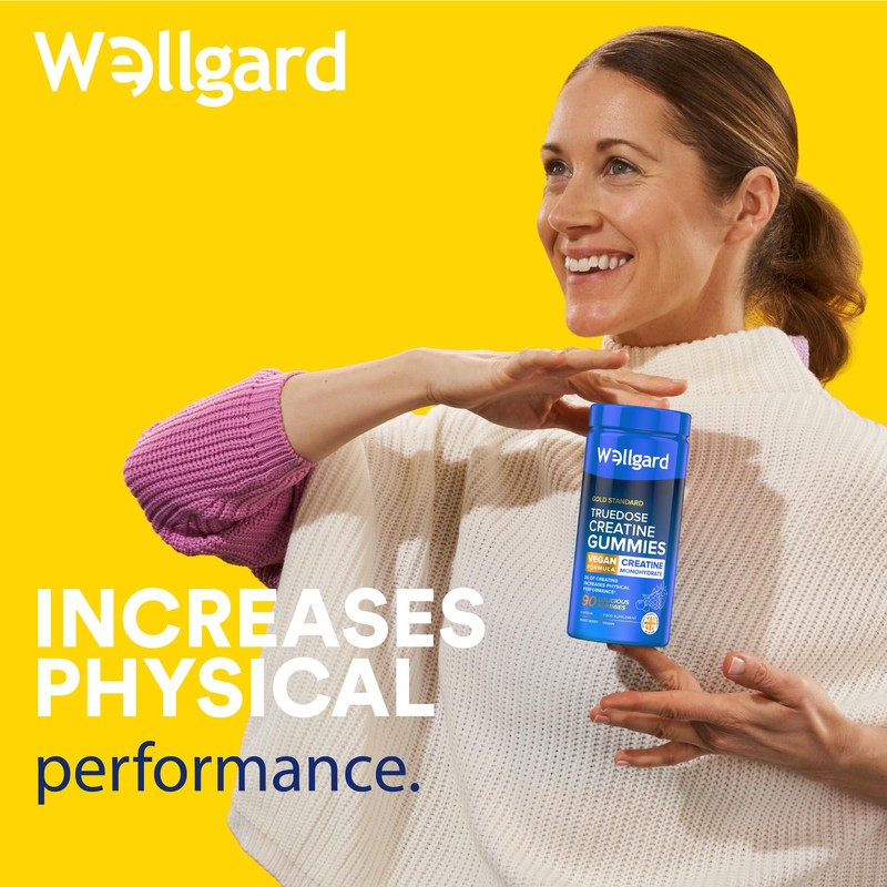 Wellgard Creatine Gummies - Vegan, 3000mg True Dose Creatine Monohydrate