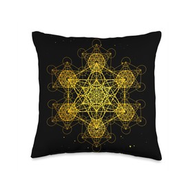 Beautiful Fractal Metatron’s Cube Sacred Geometry Spiritual Throw Pillow