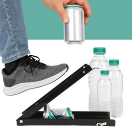 Foot Can Crusher for Recycling – Black Metal Heavy Duty Can Crusher Foot Operated Manual Press Tool for Home and Portable Soda Bottle Smashing