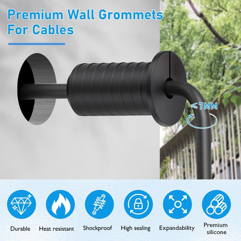 2 PCS Starlink Wall Grommets Kit 3/4" Silicone Wall Bushing-Waterproof