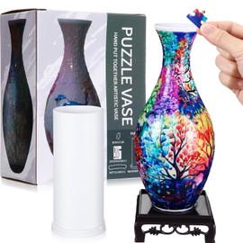 Silipull 3D Puzzle Vase Puzzle Flower Vase Crafted from 160 Curved Plastic Puzzle Pieces 3D DIY Housewarming Gift for Flower Arrangements and Home Decoration(Tree of Life)