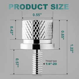 MoKitDora 2PCS Seat Bolts Rear Fender Knurled Mount Screws 1/4"-20 Thread for 1996-later Harley Touring Sportster Softail Dyna Models, Chrome