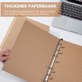 Dzmuero A5 6- Ring Binder, A5 Ring Binder Folders, A5 Ring Binder 6 Hole, Kraft a5 folders for Adding Brochure Cover Scrapbooking Papers Loose Sheets, 2 Pcs