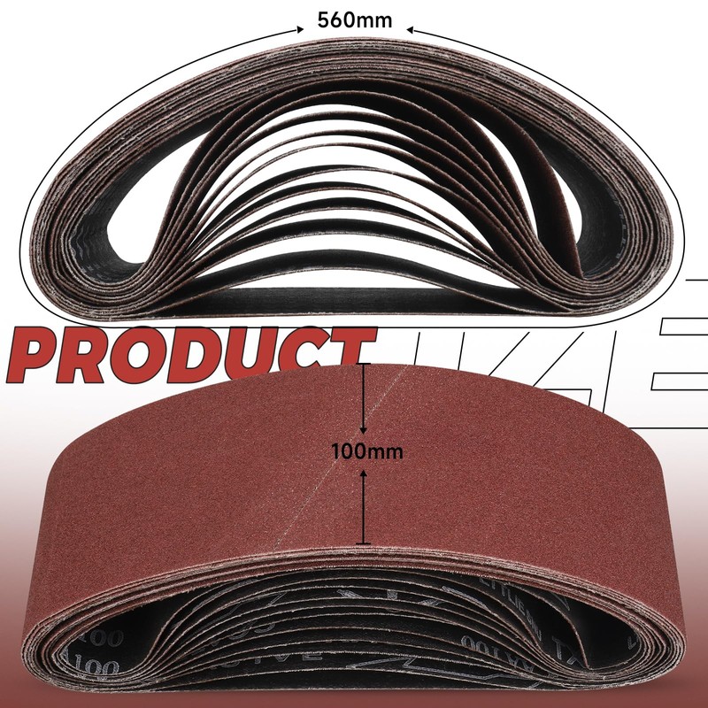 STEBRUAM Sanding Belt 100 x 560 mm,12PCS 150 Grit