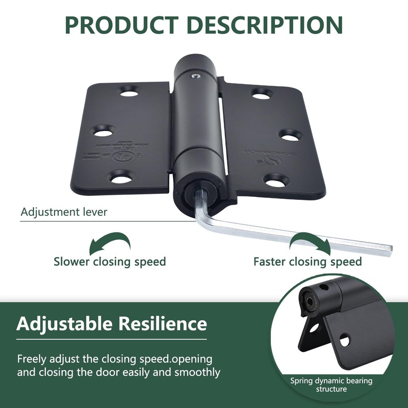 SORGMACH Self Closing Hinge 3 ½"x 3 ½" Adjustable 3