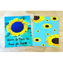 Handmade Sunflower Bloom with Grace Cover Set for use with Classic Happy Planner-