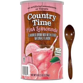 Candy Freezer Powdered Drink Mix 1 Canister, 82.5 oz with Candy Freezer Wooden Spoon (Pink Lemonade) Bottle