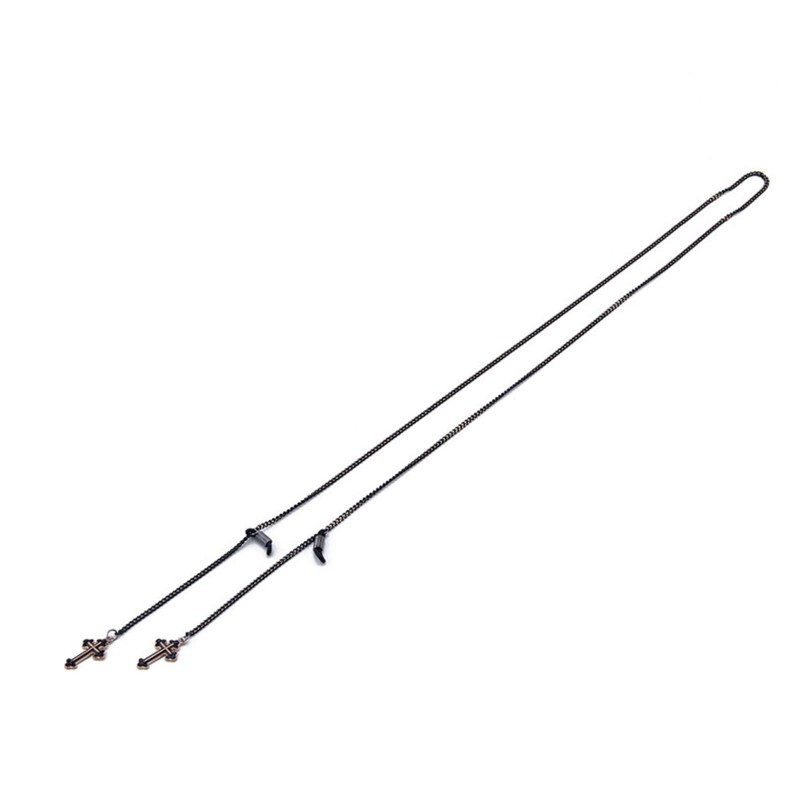 CosTimo Women Glasses Chain Eyeglass Sunglass Mask Chains Cross Black