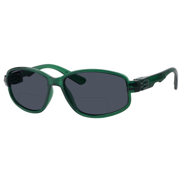 Eyekepper Bifocal Reading Sunglasses with Metalless Screwless Spring Hinges Green,