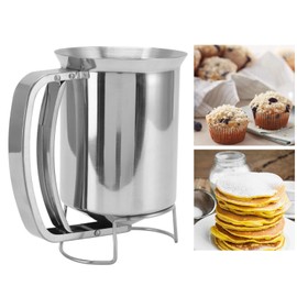 TOPINCN Pancake Dispenser, Professional Cupcake Dough Dispenser, Hand Stainless Steel Pancake Pourer for Baking Cupcakes, Belgian Muffins, Waffles, Cooking Crepes
