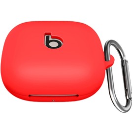 USTIYA Case for Beats Powerbeats Pro 2 Protection Cover Transparent Key Chain Strap Protection Wireless Charging (Red)